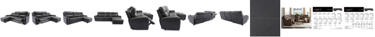 Furniture Hutchenson 3-Pc. Leather Chaise Sectional with Power Recliner and Power Headrest